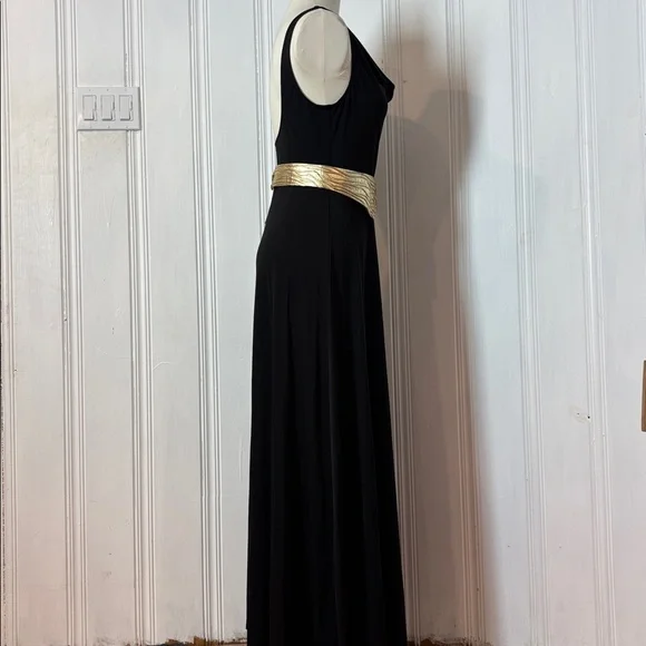 HALARA Black Maxi Dress | Cowl Neck, Open Back, Hidden Slit | Size M - Picture 2 of 11